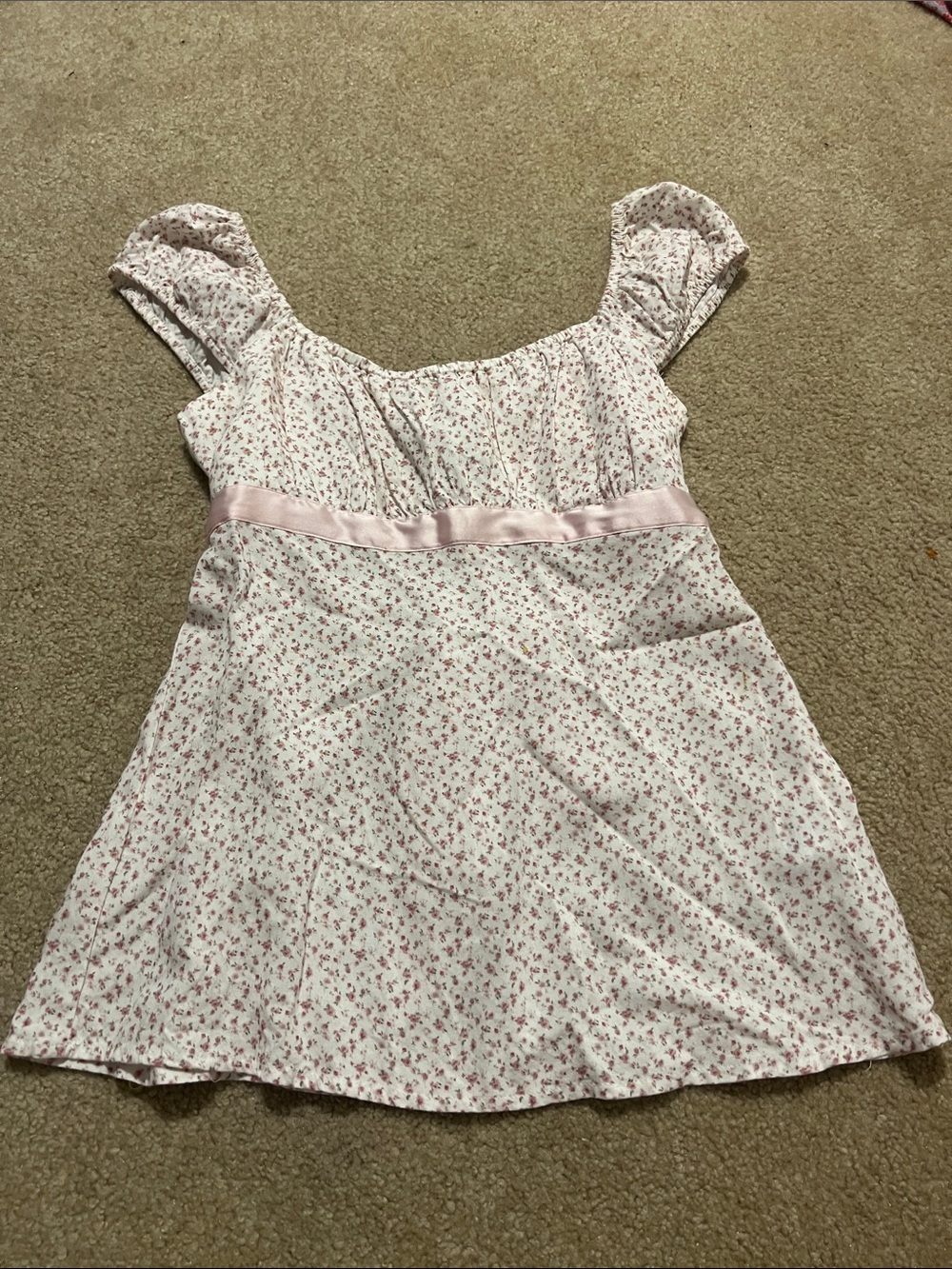 Hollister Pink Floral Empire-Waist Camisole Top